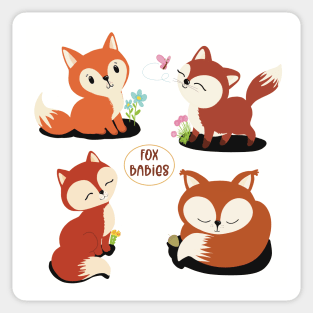 Cute baby fox stickers Sticker